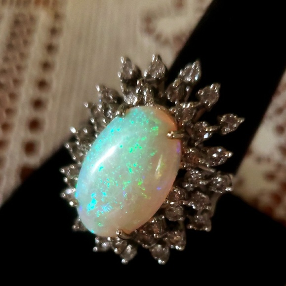 Gigantic opal diamond ring - Picture 4 of 8